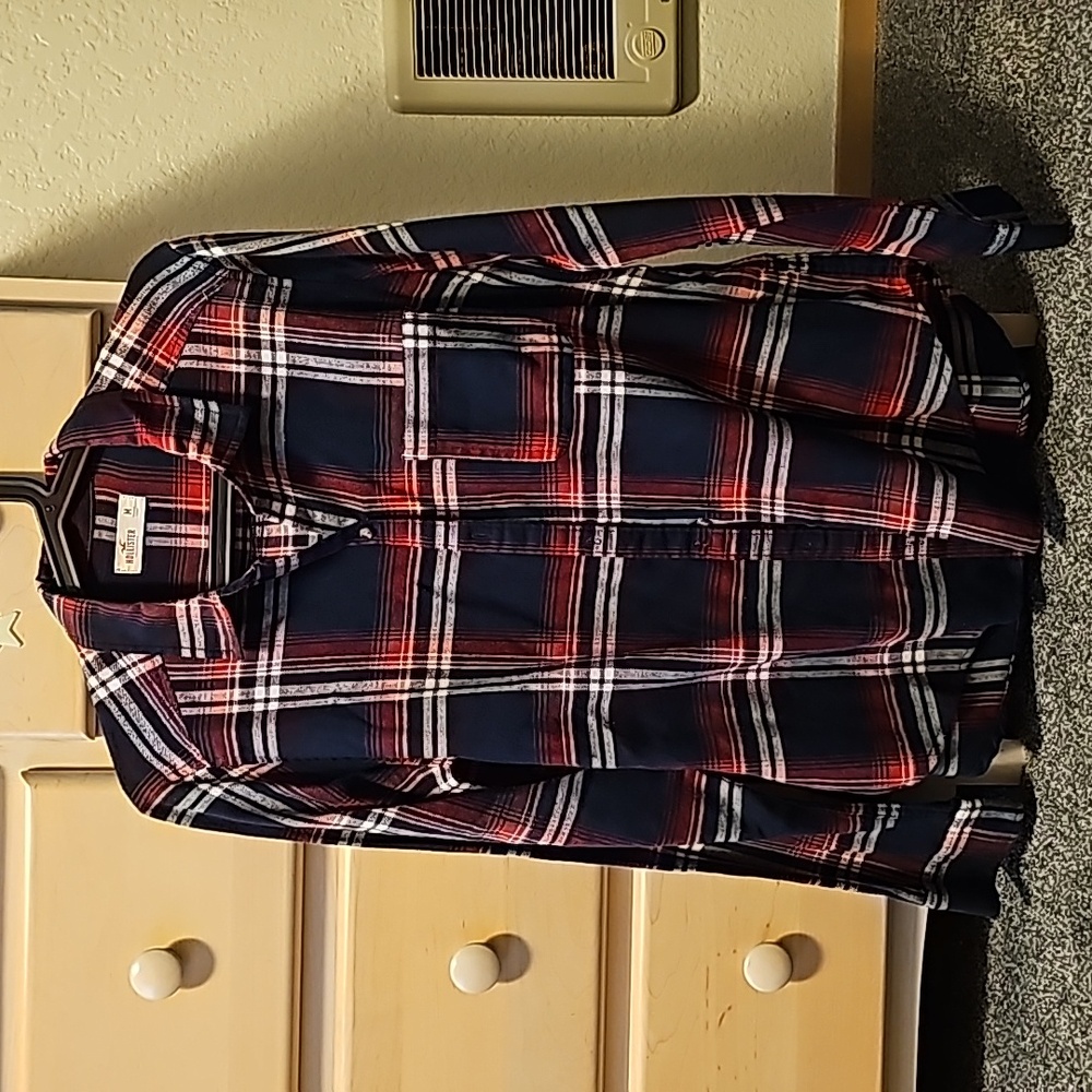 Hollister Red, White, and Blue Flannel